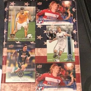 SOCCER cards, collectible,5 cards, various